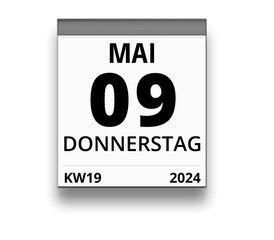 Kalender für Donnerstag, 9. MAI 2024 (Woche 19)