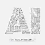Fototapeta Miasta - artificial intelligence icon design.