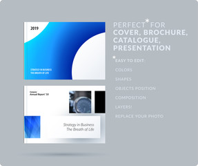 Wall Mural - liquid design presentation template with colourful fluid gradient shapes. abstract vector set of mod