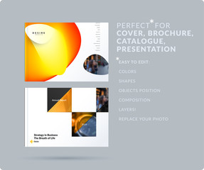 Wall Mural - liquid design presentation template with colourful fluid gradient shapes. abstract vector set of mod