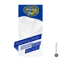Wall Mural - Vector abstract banner template for US state Nebraska.
