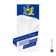 Wall Mural - Vector abstract banner template for US state New York.