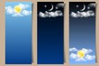 Vector set of day and night sky banners