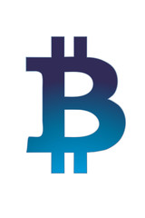 Bitcoin de color azul.