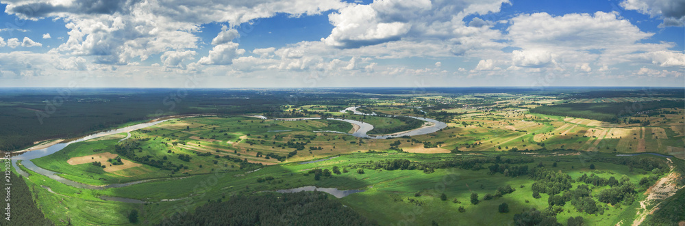 Panorama rzeki Bug w okolicach Szumina / Wyszkowa - obrazy, fototapety, plakaty 
