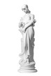 Classic white marble statue woman of a white background