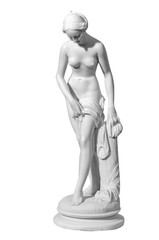 Wall Mural - Classic white marble statue woman of a white background