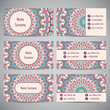 © nonikastar - Set of business cards with floral mandala ornaments. Vector illustration