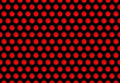 3d rendering. black circular hole pattern grate on red wall background.