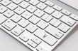 White keyboard with a white ¥ 