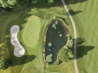 Wall Mural - Aerial view of golf course in Europe