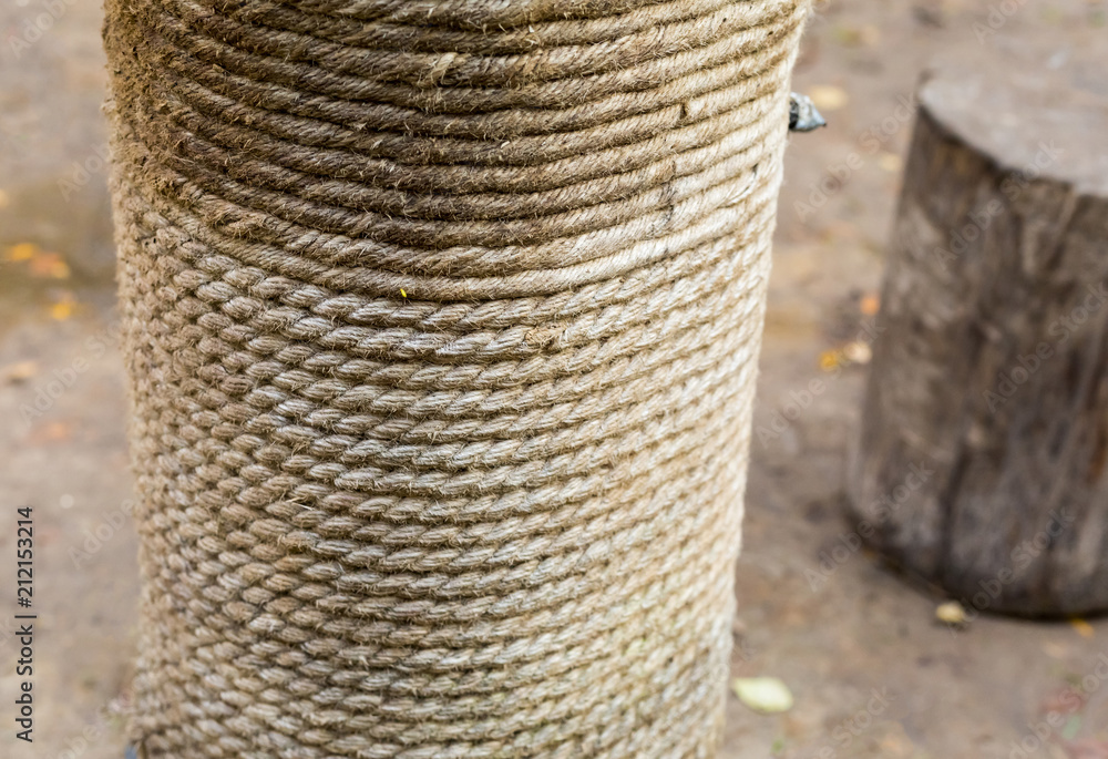 coiled rope natural jute parallel series of fiber park training workout ...