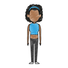 Woman afro cartoon isolated vector illustration graphic design