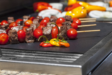 Peppers and Kebabs on the Grill