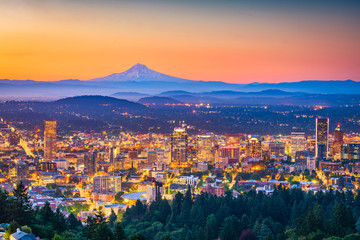 Fototapete - Portland, Oregon, USA Skyline