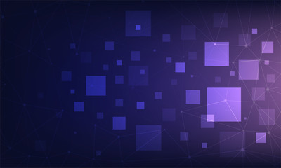 Wall Mural - futuristic ultraviolet background of blockchain technology concept.
