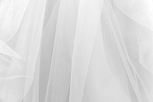 White Tulle Chiffon Bridal Veil Texture Background Wedding Concept