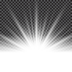 Wall Mural - lighting effect sunburst or sunbeams on transparent background.