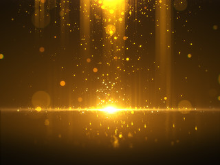 Wall Mural - golden bokeh glamour abstract background