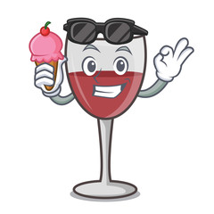 Sticker - With ice cream wine character cartoon style