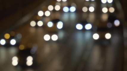 Wall Mural - blurred cars on road at night. abstract background