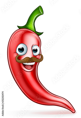 Moustache Red Pepper Cartoo...