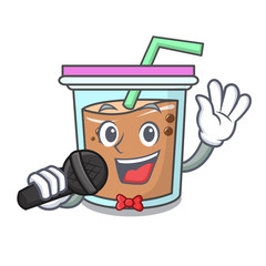 Poster - Singing bubble tea mascot cartoon