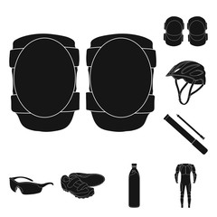 Poster - Bicycle outfit black icons in set collection for design. Bicycle and tool vector symbol stock web illustration.