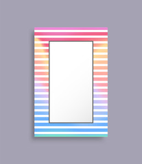 Sticker - Cover with Frame and Stripes Vector Illustration