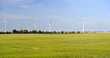 renewable energies - power generation with wind turbines in a wind farm 