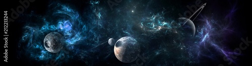 Fotografía Planets and galaxy, science fiction wallpaper
