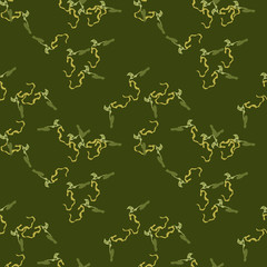 Military camouflage seamless pattern in different shades of green color