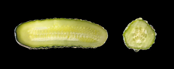 Wall Mural - Cucumber with drops.