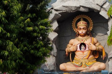 View of Hanuman statue in Parmarth Niketan Ashram, Rishikesh