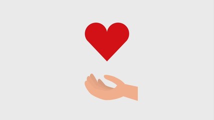 Poster - dripping blood in hand heart donation ilustration