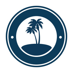 Poster - tree palms seal stamp