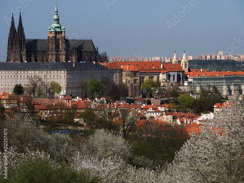Plakat Widok Praga kasztel i panorama miasto, republika czech