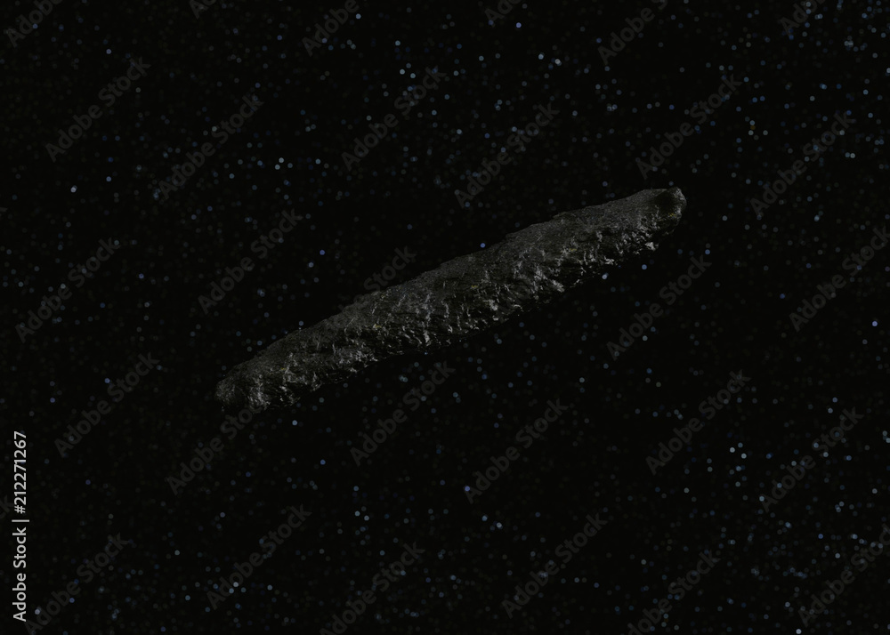 Oumuamua Comet Isolated In Space With Out Of Focus Background Detailed 