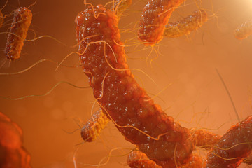 Wall Mural - 3d illustration viral infection causing chronic disease. hepatitis viruses, influenza virus h1n1, fl