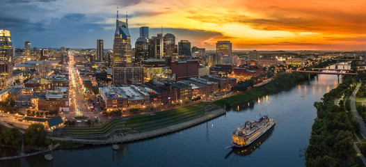 Wall Mural - nashville skyline after sunset