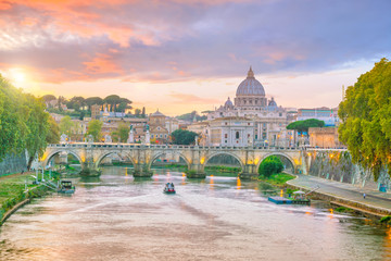 Wall Mural - View at St. Peter's cathedral in Rome, Italy