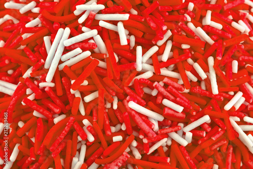Red And White Candy Background Copy Space Closeup Of Pile Pastel