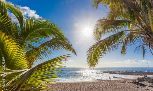 Cuadros en Lienzo plage de Boucan Canot, île de la Réunion