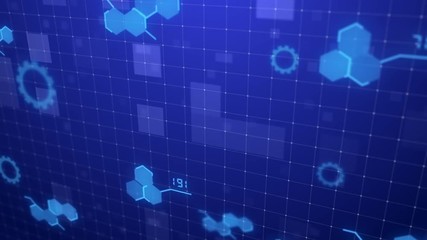 Fototapete - Sci Fi Technology motion graphic background Suitable for Application, Desktop, Banner Background TV broadcast and show