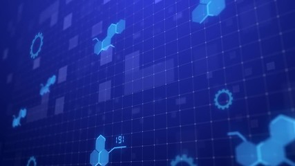 Fototapete - Sci Fi Technology motion graphic background Suitable for Application, Desktop, Banner Background TV broadcast and show