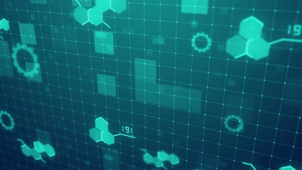 Fototapete - Sci Fi Technology motion graphic background Suitable for Application, Desktop, Banner Background TV broadcast and show