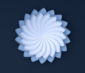 Aufkleber - Single color decorative flower on grey background. Paper origami.