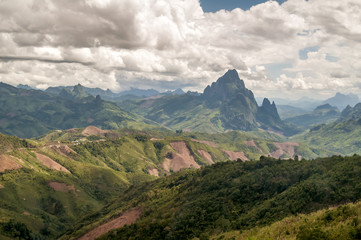 Beautiful view of central Laos, between Luang Prabang and Vang Vieng