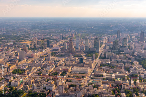 Plakat Warszawa panoramę miasta z lotu ptaka