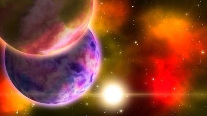 Wall Mural - Rotating planets. Loop.